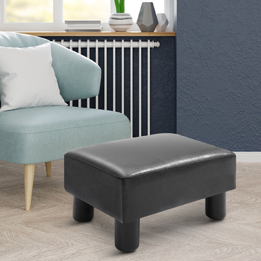 Лавка для табуретів HOMCOM Chesterfield зі штучної шкіри Black 40x30x24см стильна та зручна для вітальні та передпокою