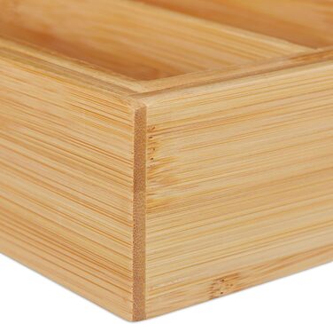 Підставка для столових приборів Relaxdays, висувна, бамбукова, 6,5x38x35,5 см, природа