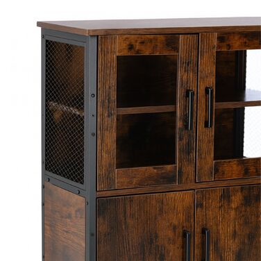 Шафа кухонна Relaxdays Індустріальна з скляними дверцятами