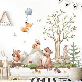 Набір наклейок на стіни Grandora XXL у вигляді сафарі з тваринами для дитячої кімнати, DL797-5