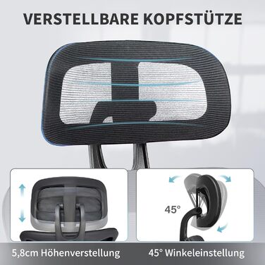 Ергономічне крісло для офісу з підніжкою, висока спинка, 2D підголівник, відкидні підлокітники, сидіння з губки, сітчастий офісний крісло, крісло для начальника, комп'ютерне крісло для дорослих, чорне