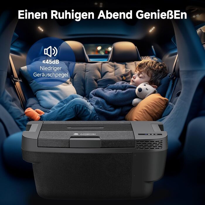 Компактний компресорний холодильник AAOBOSI 35L з Wi-Fi, USB, 12/24/240V для авто, кемпінгу та подорожей