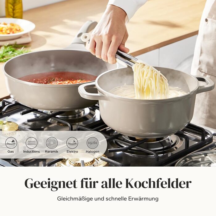 Набір каструль Redchef Keramik Induktion, 11 предметів, з кришкою, нержавіюча сталь, сірий