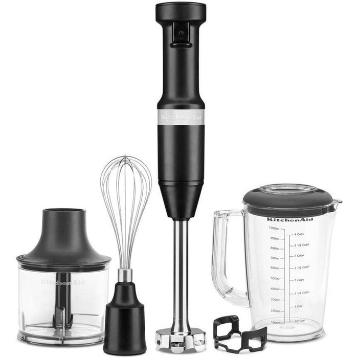 Ручний блендер Kitchenaid 5KHBV83EBM, чорний матовий, чорний