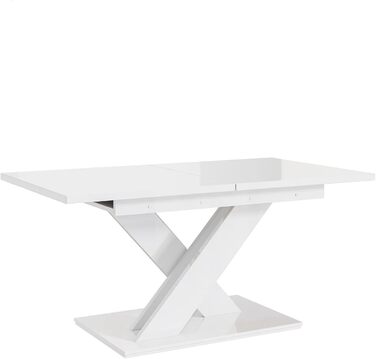 Обідній стіл MebleIni Bronx розсувний, 140-180x80x75 см, білий глянцевий