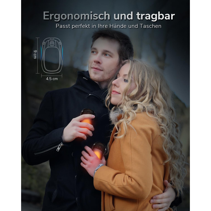 Електричний грієчка для рук, перезаряджуваний, USB, набір 2 шт. (сірий)