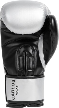 Боксерські рукавички Benlee зі штучної шкіри (1 пара) Карлос 12 унцій Срібло / Чорний