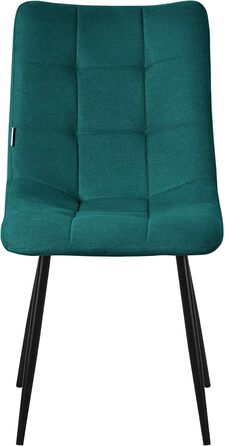 Крісла для їдальні ML-Design, оббивка тканиною, чорні металеві ніжки, 6 шт., Petrol