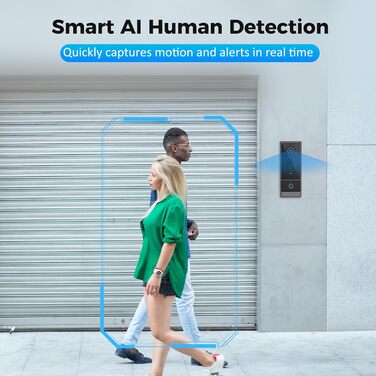 Розумна відеодзвінок Swokely Smart WiFi з PIR-датчиком, нічне бачення, IP65, для дому