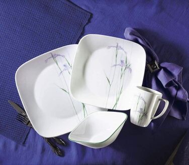 Набір посуду Corelle Simple Sketch, 16 предметів, стійкий до уламків і ударів, чорний, для 4 осіб