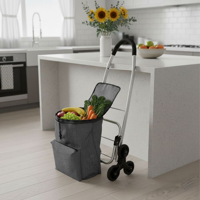 Relaxdays - Колісний візок для покупок зі сходами, об'єм 45 л