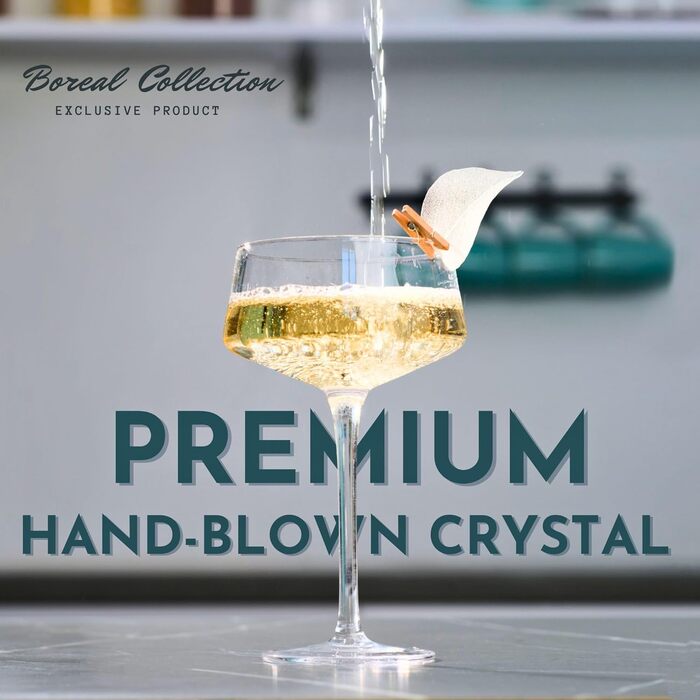 Набір келихів для мартини Callisto Glassware, 4 шт. з барними ложками, ручної витримки, кришталеві келихи Coupé для коктейлів, шампанського, мартини, мантхаттена, космополітену