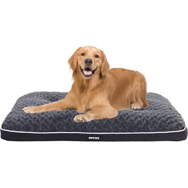 Ортопедичне ліжко для собак HMTOPE, килимок для собак з подвійною ручкою, що миється, підстилка для собак, Подушка для собак, кошик для собак, 105 см, Темно-сірий XL (105 x 69 x 12 см) Темно-сірий