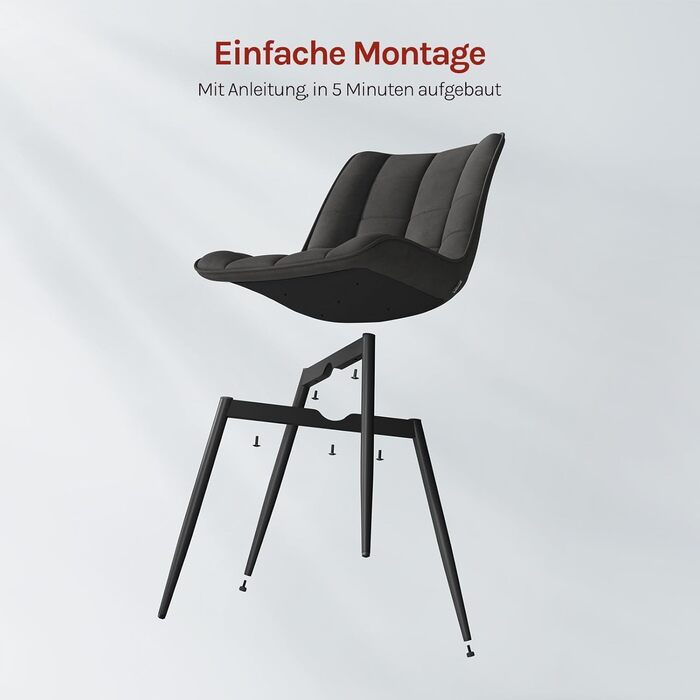 Стільці для їдальні WOLTU - кухонні стільці з м'якою спинкою та сидінням з льону, металеві ніжки, до 150 кг