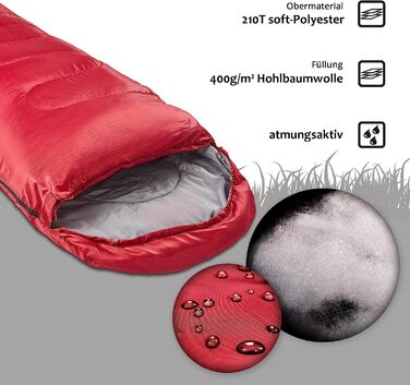 Спальний мішок anaterra - для, всі сезони, кемпінгу, з компресійним мішком, легкий, невеликий розмір рюкзака, відкритий, водонепроникний - зимовий спальний мішок, літній спальний мішок, кемпінговий спальний мішок (Модель 5)