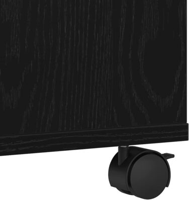 Підставка для принтера на колесах з полицями, білий ДСП, для офісу та робочого кабінету (Чорний дуб)