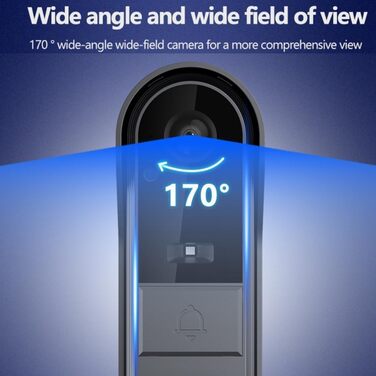 Відеодзвінок Winnes з камерою 1080P, Bluetooth, IP65, 4.3