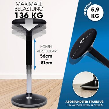 Ергономічний офісний стілець-трансформер 2-в-1 з регулюванням висоти (чорний) | Стілець для здорової спини