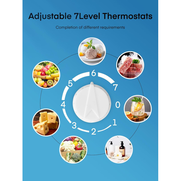 Міні-холодильник E 46L з морозильною камерою, енергоощадний, регулювання температури, білий