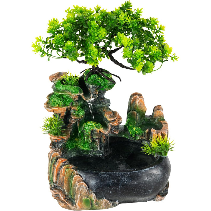 Фонтан для дому | Фонтан-водоспад | Декоративний фонтан для вітальні та офісу | З насосом | 19 x 13 x 28.5 см