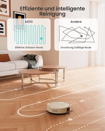 Робот-пилосос LEFANT M330 з функцією миття, 5000Pa, лазерна навігація, PSD-технологія, APP, 160 хв, для тварин, килима, твердих підлог, сірий (M310 Champagne)