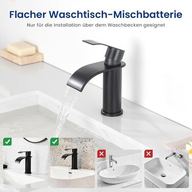 Змішувач для ванної CECIPA Gebürstet, нержавіюча сталь, чорний, 86 мм | Змішувач для умивальника | Змішувач для ванної кімнати