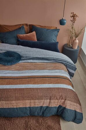 Комплект постільної білизни Beddinghouse Cotton Lex Color Blue, розмір 155x220см80x80 Смужки Смужки