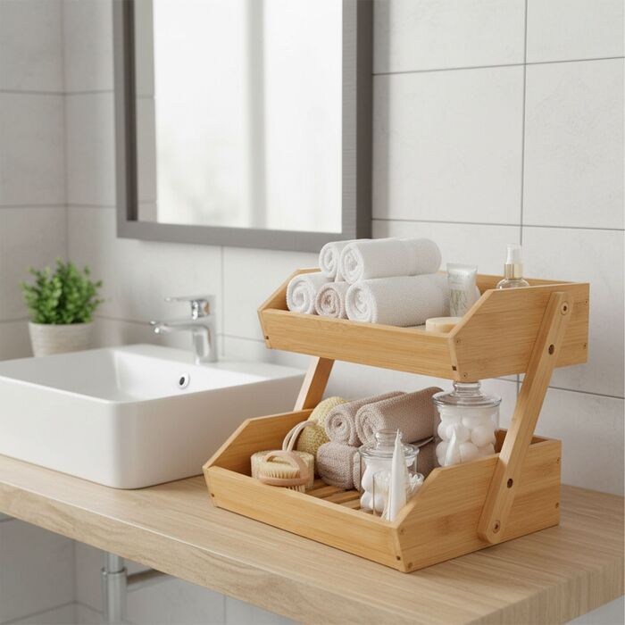 Підставка для рослин Relaxdays з бамбуку, 2 яруси