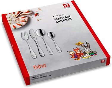 Набір дитячого посуду ZWILLING Kinderbesteck-Set, 4 предмети, з мотивами лицарів, для дітей від 3 років, нержавіюча сталь 18/10, сріблястий, без пластикової упаковки