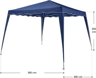 Намет Juskys Canopy Vivara 3x3 м - Висувна альтанка з регулюванням висоти, UV50 та водовідштовхувальні властивості - Садовий намет з сумкою - Шатро для саду - (Синій)