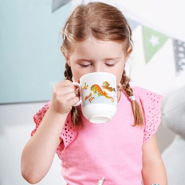 Набір дитячого посуду Villeroy & Boch 3 частини (тарілка, миска, чашка) - білий/кольоровий, преміум-посуд, безпечний для миття в посудомийній машині та мікрохвильовці