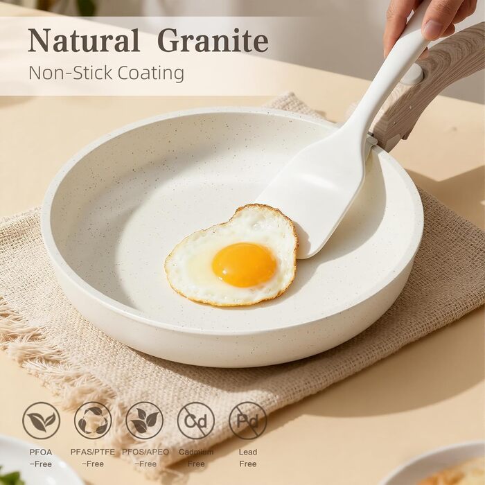 Набір посуду RIOVARM з індукційним дном: каструлі, сковороди та соусники з керамічним антипригарним покриттям, кухонні аксесуари, необхідні для приготування їжі