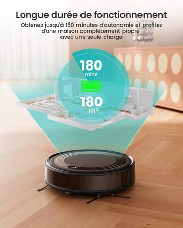 Робот-пилосос LEFANT з функцією миття підлоги, 5500Pa, LiDAR-навігація, багатошарове мапування, віртуальна зона, керування через Alexa/APP/WiFi, ідеальний для шерсті тварин, килимів та твердих підлог (M310)