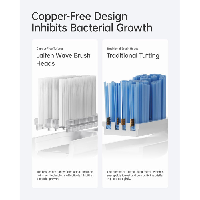 Електрична звукова зубна щітка Laifen Wave з 3 насадками, IPX7, магнітна зарядка, для дорослих