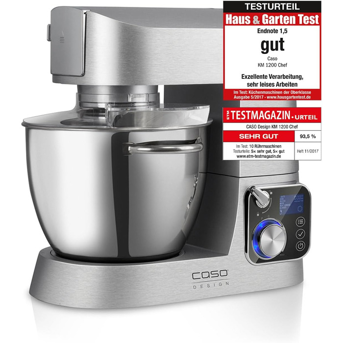Кухонна машина CASO KM 1200 Chef: 6 літрів, 8 швидкостей, алюмінієвий корпус, преміум-якість