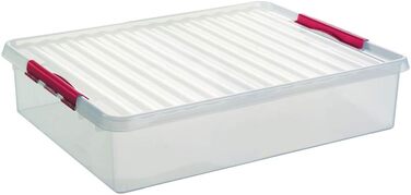 Сонцезахисний бокс Q-Line BedBox - 60 л - 800x500x180 мм - прозорий/червоний - прозорий/червоний