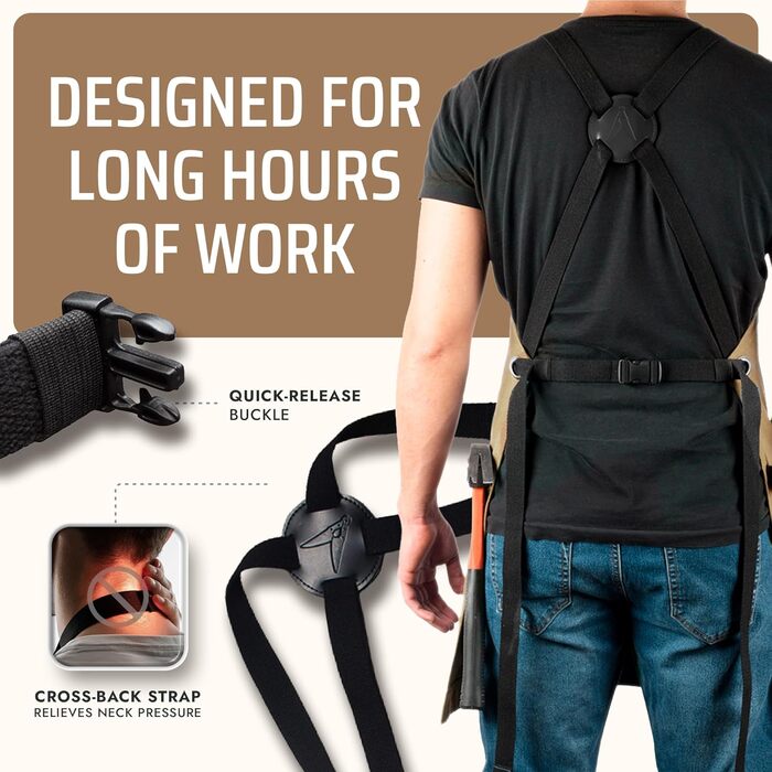 Фартух Asaya для жінок та чоловіків + рушник та відкривачка для пляшок – 284 мл, Canvas (світло-коричневий)