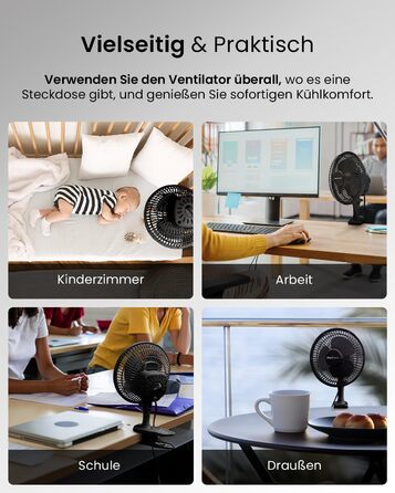 Вентилятор Pro Breeze AirFlo Standventilator 109 см з пультом та LED-дисплеєм – 2 режими, осциляція, 29 дБ, регулювання висоти, енергоефективний для спальні, офісу та дому (Чорний)