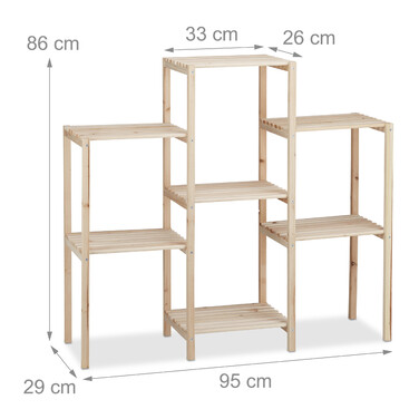 Relaxdays Plant Shelf Wood