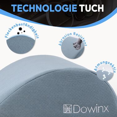 Підставка для ніг під стіл Dowinx, регульована по висоті, знімний чохол, зручна для офісу, авто, дому (3 шари, блакитна)