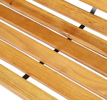 Лавочка для саду, парку, 2 місця. Виготовлена зі сталі та соснового дерева, колір - натуральний. Розміри: 122 x 60 x 83 см.