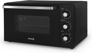 Міні-піч H.Koenig FO42, 42 л, 230°C, 5 режимів, таймер 90 хв, конвекція, гриль, з щипцями, крихтозбірник, поворотний насадка, 2000W