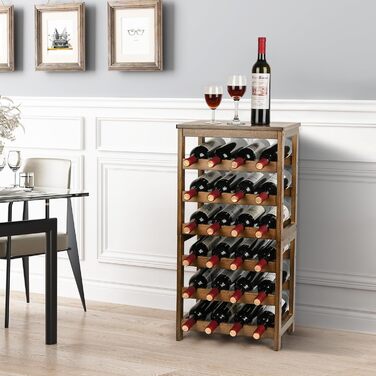 Стелаж для вина VASMIA з бамбука, 3-ярусний, на 12 пляшок, білий (горіх)