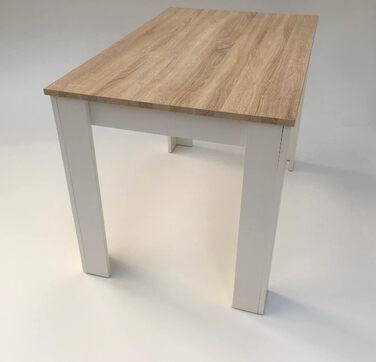 Обідній стіл Sonoma Дуб світлий сагерау білий, масив дерева, 110x70 см