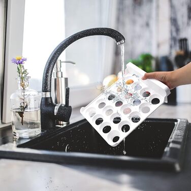 Контейнер для яєць Deecam на 40 яєць, органайзер для холодильника, прозорий, білий