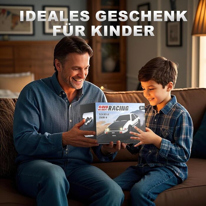 RC Дрифт Автомобіль 1:24 Mini 4WD 2.4GHz, 25 км/год, LED підсвічування, Подарунок для хлопчиків від 6 років