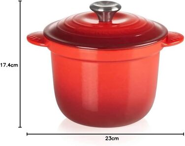 Кокотниця Le Creuset Every з чавуну, 18 см, 2 літри, кришка з потірією (Kirschrot)