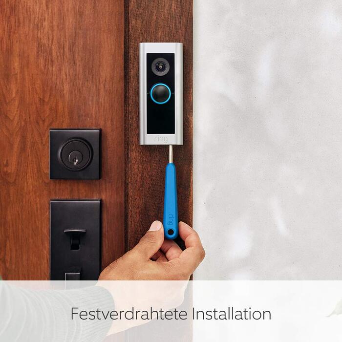 Відеодзвінок Ring Pro з кабелем (раніше Video Doorbell Pro 2) від Amazon | Дзвінок з камерою, 1536p HD відео, панорамний огляд, 3D-детектор руху, Wi-Fi, дротове підключення. Тільки пристрій