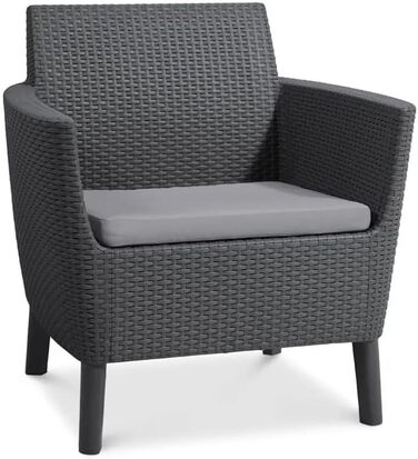 Садовий набір Allibert Salemo WS 2-місний, вуличний комплект меблів графітового кольору