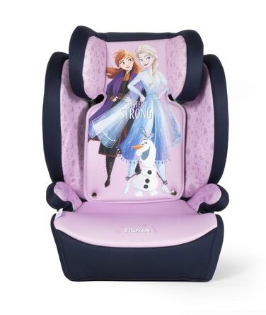 Автокрісло Disney Frozen з ISOFIX для дівчаток 100-150 см з Ельзою, Анною та Олафом на фіолетовому